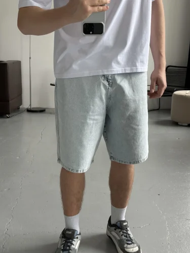 Джинсові шорти baggy у блакитному кольорі