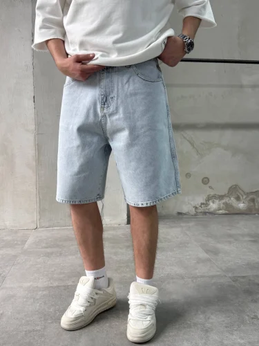Джинсові шорти baggy у блакитному кольорі
