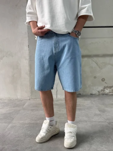 Джинсові шорти baggy у синьому кольорі